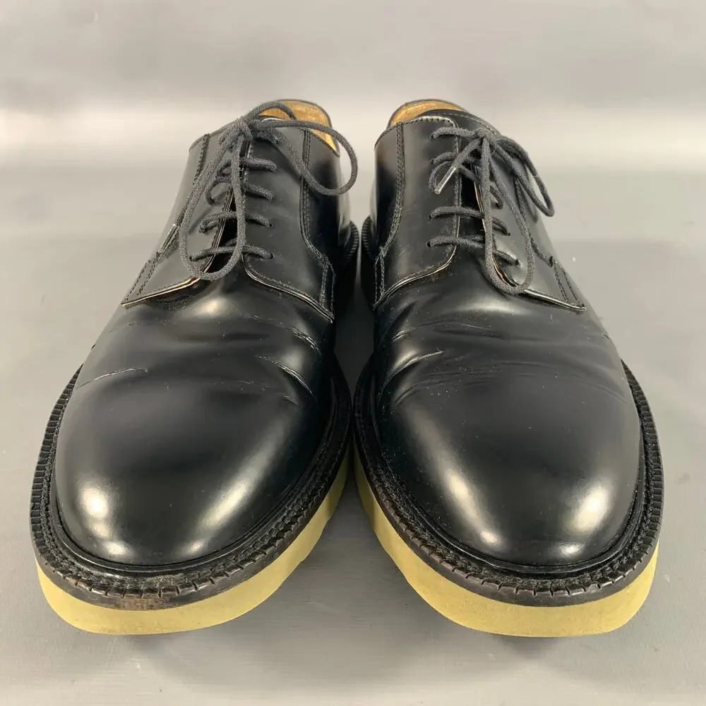 PAUL SMITH Size 9 Black Solid Leather Derby Lace Up Shoes